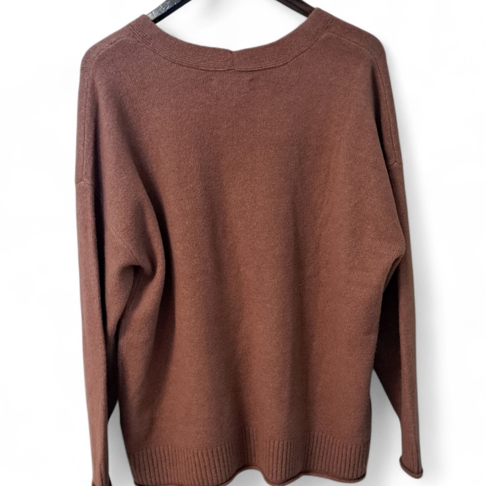 Lucky Brand Brown Button Front Cardigan Sweater Size L - Picture 2 of 6